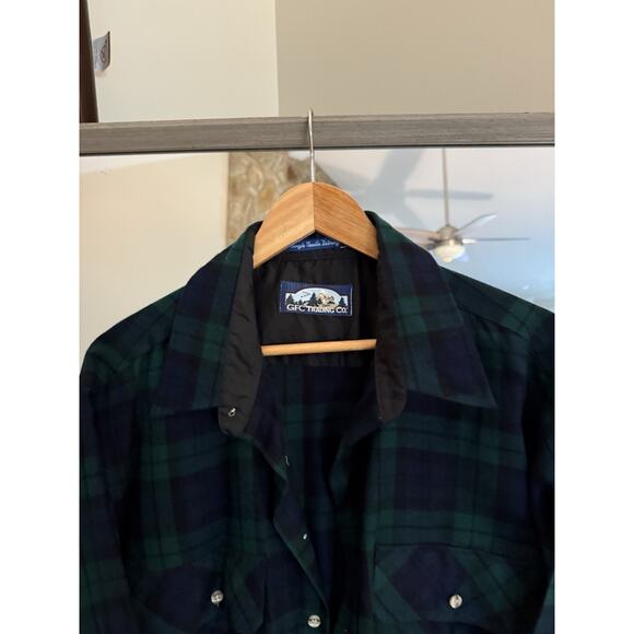 GFC Trading Co Buffalo Plaid Flannel Shirt Men XL Green - Picture 3 of 5